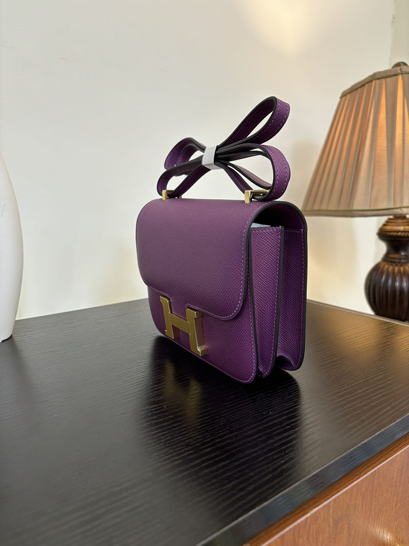 エルメス コンスタンス 超N品 HERMES コンスタンス3 ミニ アネモネ ヴォーエプソン ゴールド\シルバー金具 2524296 - 画像 (4)