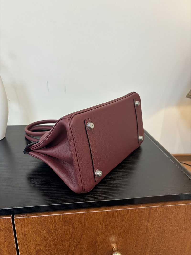 エルメス ショルダーバーキン29 定価 HERMES ショルダーバーキン29 ルージュアッシュ エバーカラー シルバー金具 2524318 - 画像 (6)
