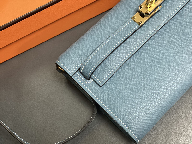 エルメス ケリーウォレット ロング 定価 HERMES ケリーウォレット ロング トゥーゴー ブルージーン ヴォーエプソン ゴールド金具 2524331 - 画像 (9)