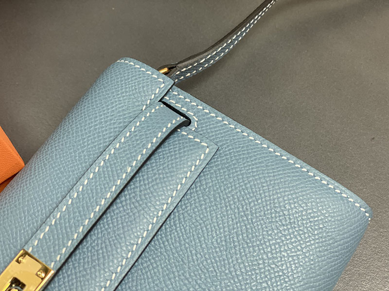エルメス ケリーウォレット ロング 定価 HERMES ケリーウォレット ロング トゥーゴー ブルージーン ヴォーエプソン ゴールド金具 2524331 - 画像 (8)