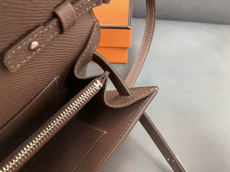 エルメス ケリー トゥー ゴー 定価 HERMES ケリーウォレット ロング トゥーゴー ブラウン ヴォーエプソン シルバー金具 2524337 - 画像 (4)