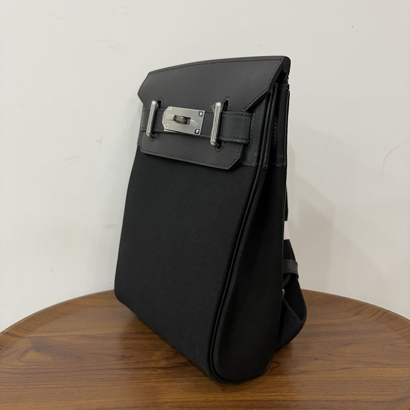 エルメス ケリー アッカド 定価 HERMES ケリー アッカド HAC A DOS 黒 ブラック トワル/スイフト シルバー金具 2524345 - 画像 (8)