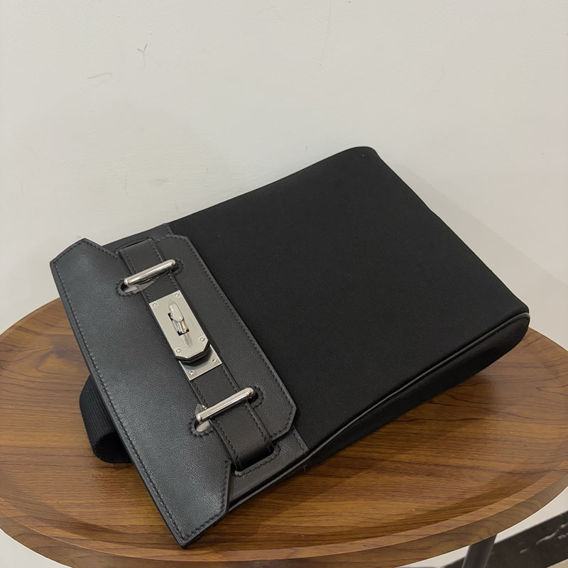 エルメス ケリー アッカド 定価 HERMES ケリー アッカド HAC A DOS 黒 ブラック トワル/スイフト シルバー金具 2524345 - 画像 (6)