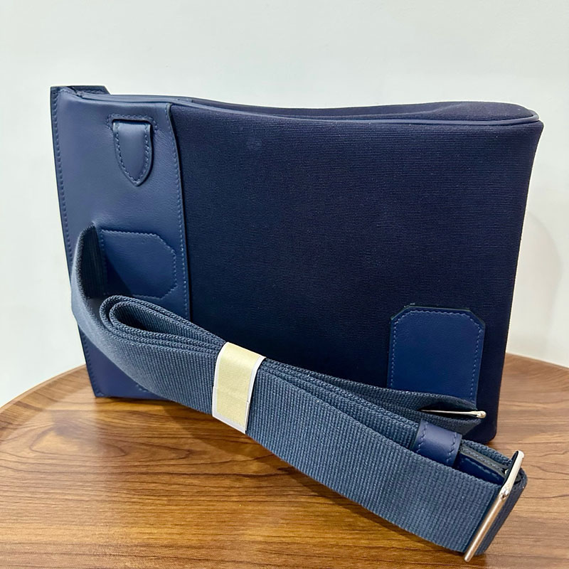 エルメス ケリー アッカド 定価 HERMES ケリー アッカド HAC A DOS ディープブルー トワル/スイフト シルバー金具 2524348 - 画像 (7)