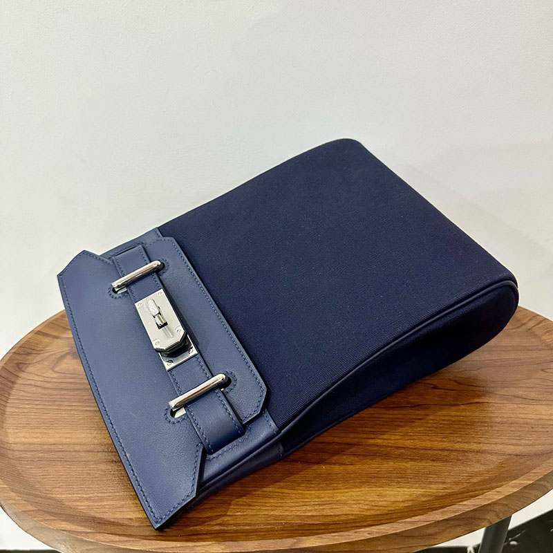 エルメス ケリー アッカド 定価 HERMES ケリー アッカド HAC A DOS ディープブルー トワル/スイフト シルバー金具 2524348 - 画像 (6)