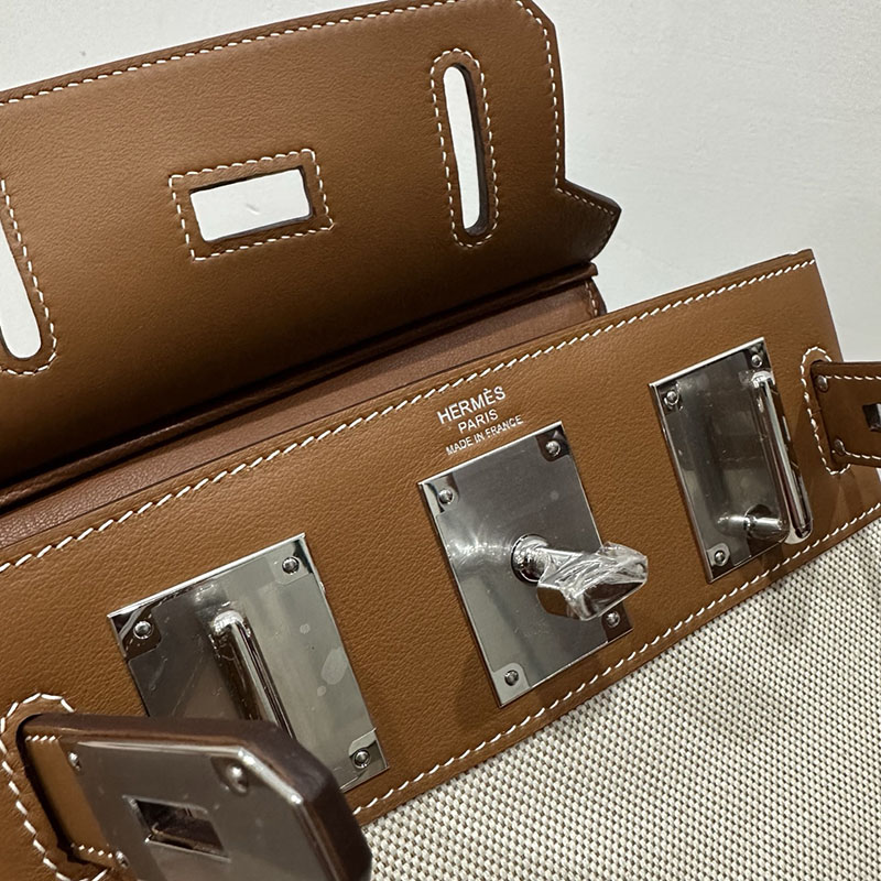 エルメス ケリーアッカド コーデ HERMES ケリー アッカド HAC A DOS ゴールド トワル/スイフト シルバー金具 2524349 - 画像 (4)