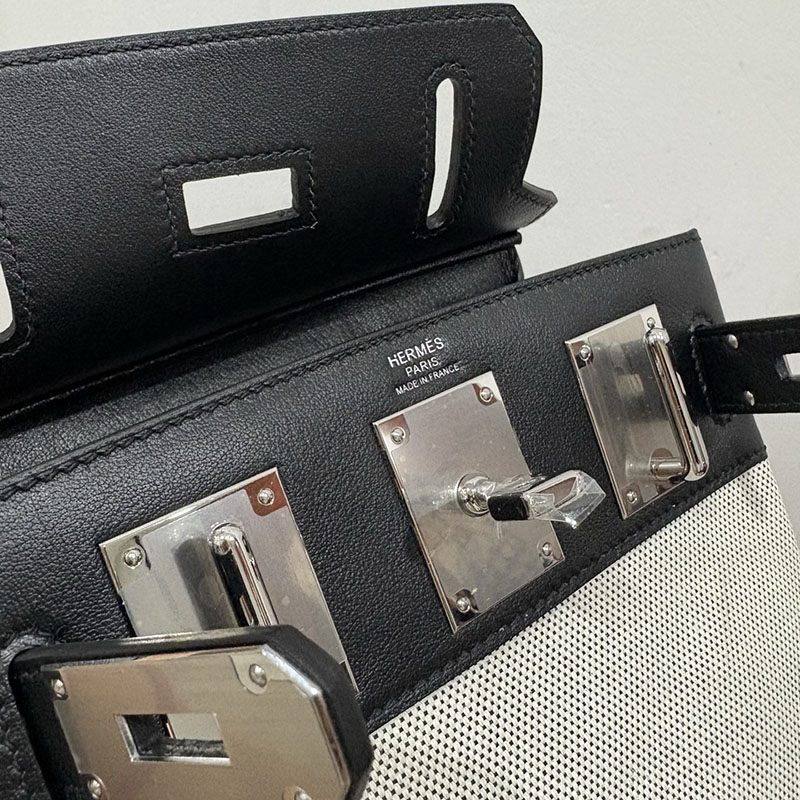 エルメス ケリーアッカド コーデ HERMES ケリー アッカド HAC A DOS 黒 ブラック トワル/スイフト シルバー金具 2524350 - 画像 (4)