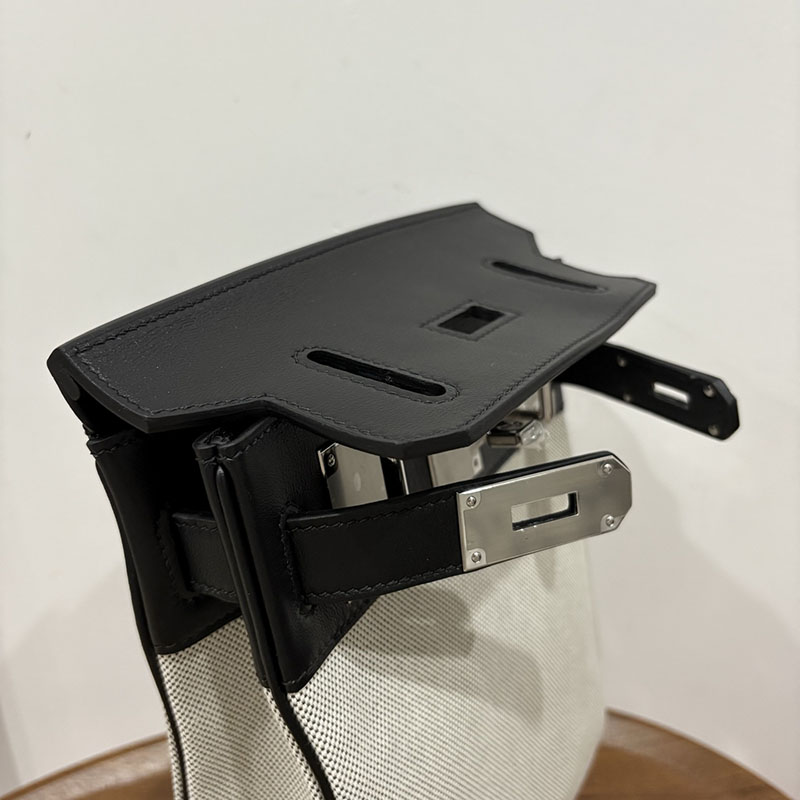 エルメス ケリーアッカド コーデ HERMES ケリー アッカド HAC A DOS 黒 ブラック トワル/スイフト シルバー金具 2524350 - 画像 (2)