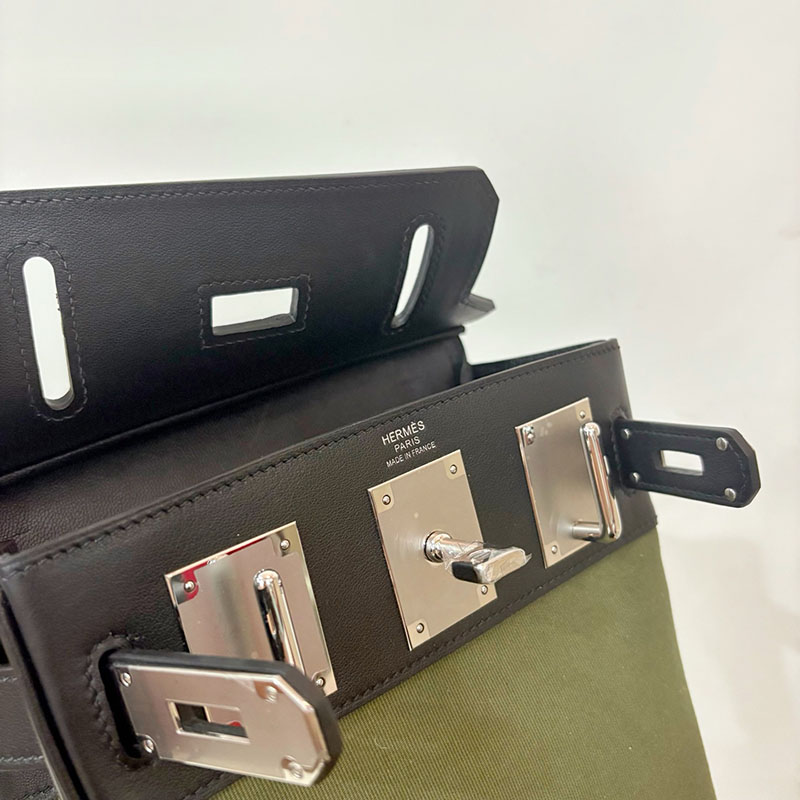 エルメス リュック メンズ HERMES ケリー アッカド HAC A DOS ディープブルー トワル/スイフト シルバー金具 2524354 - 画像 (4)