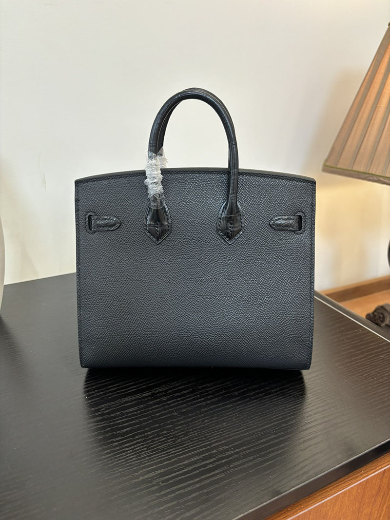 バーキン20 定価 HERMES バーキン 20 セリエ クロ×ジョーヌアンブル×オレンジ ヴォー・マダム×アリゲーターマット×スイフト シルバー金具 2524378 - 画像 (7)