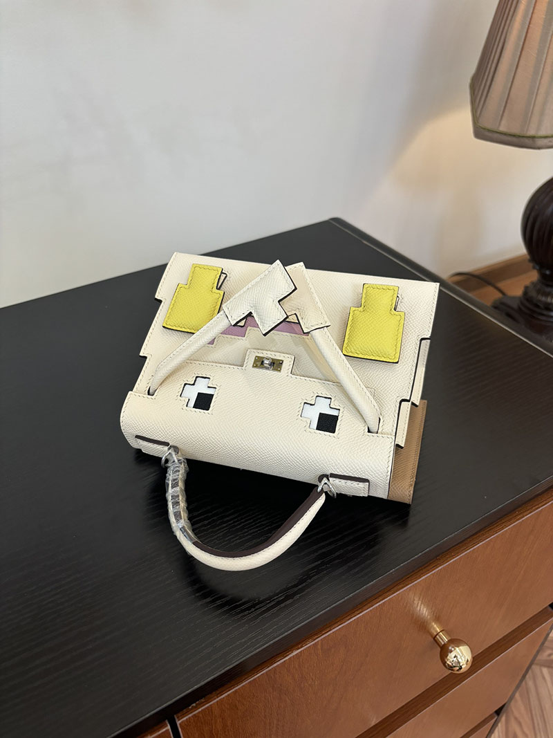 エルメス ケリードール 定価 HERMES ケリードールピクト ナタ/ブラック/ホワイト/モーヴシルベストル/スフレ/ビスキュイ エプソン シルバー金具 2524388 - 画像 (6)