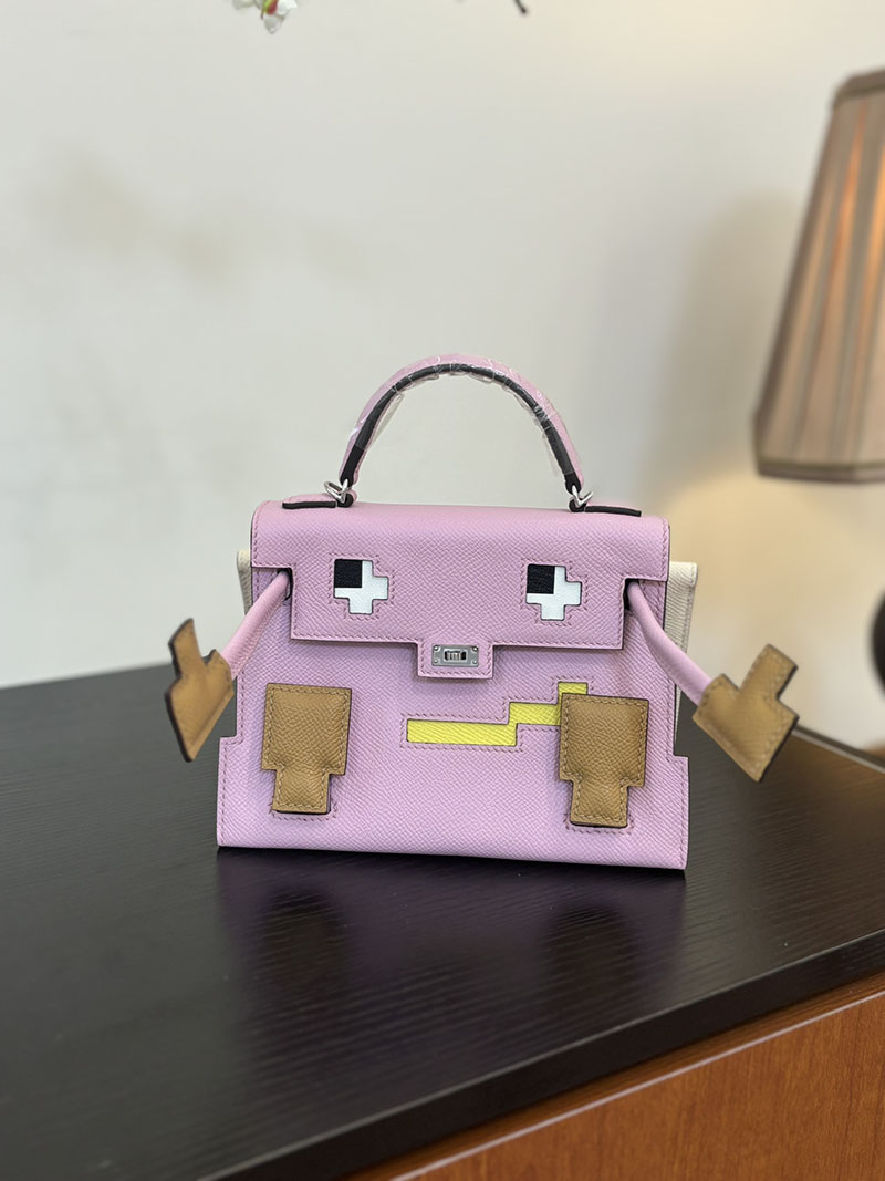 エルメス ケリードール 定価 HERMES ケリードールピクト モーヴシルヴェストル×チャイ×ライム×ナタ エプソン シルバー金具 2524391 - 画像 (8)
