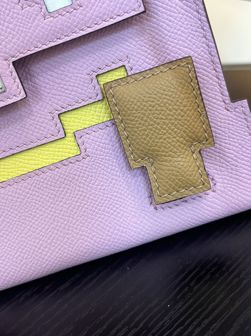 エルメス ケリードール 定価 HERMES ケリードールピクト モーヴシルヴェストル×チャイ×ライム×ナタ エプソン シルバー金具 2524391 - 画像 (6)