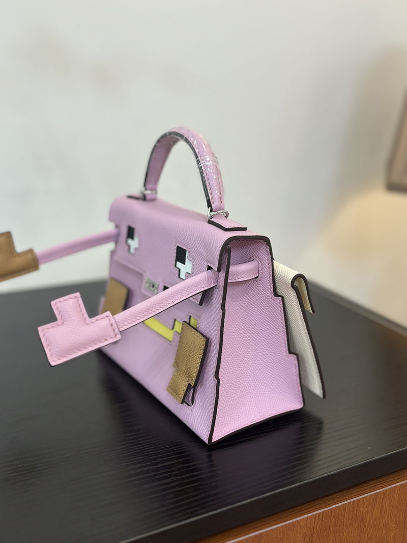 エルメス ケリードール 定価 HERMES ケリードールピクト モーヴシルヴェストル×チャイ×ライム×ナタ エプソン シルバー金具 2524391 - 画像 (5)