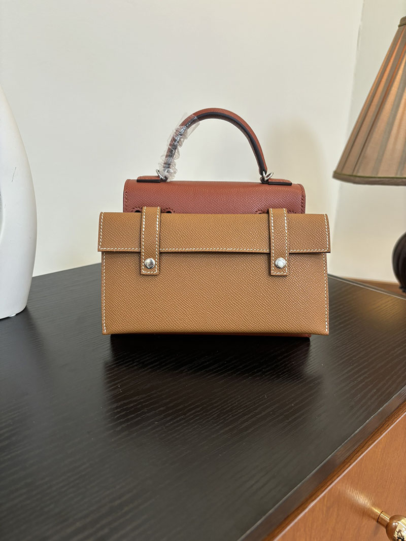 エルメス ケリードール 定価 HERMES ケリードールピクト ルージュアッシュ/ブラック/ホワイト/クレ/ゴールド エプソン シルバー金具 2524394 - 画像 (6)
