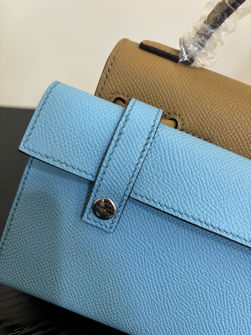 エルメス ケリードール 定価 HERMES ケリードールピクト チャイ/モーヴシルベストル/セレステ/テールバテュー ベージュ ピンク エプソン シルバー金具 2524395 - 画像 (5)