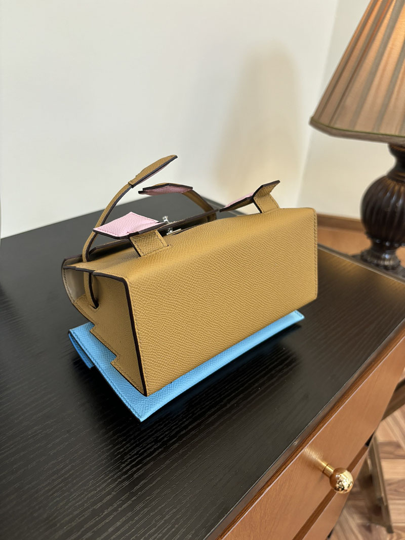 エルメス ケリードール 定価 HERMES ケリードールピクト チャイ/モーヴシルベストル/セレステ/テールバテュー ベージュ ピンク エプソン シルバー金具 2524395 - 画像 (4)