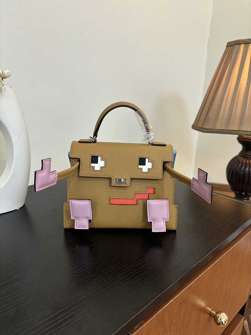 エルメス ケリードール 定価 HERMES ケリードールピクト チャイ/モーヴシルベストル/セレステ/テールバテュー ベージュ ピンク エプソン シルバー金具 2524395 - 画像 (2)