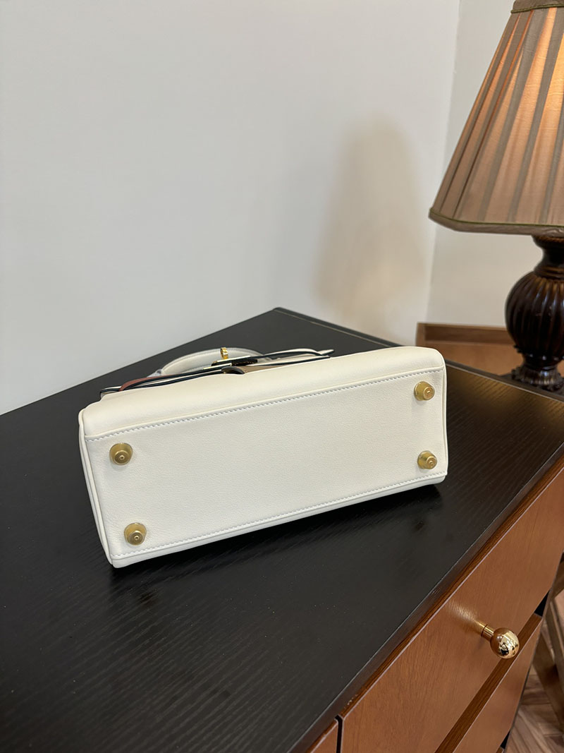 HERMES ケリー25 カラーマティック 内縫い ナタ×キュイーブル×ライム×モーヴシルヴェストル×ブルーブリュム ヴォー・スイフト ゴールド金具 2524463 - 画像 (6)