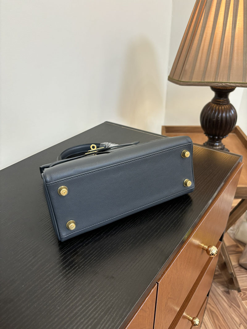 エルメス ケリー カラーマティック 定価 HERMES ケリー25 カラーマティック 内縫い ブルーオラージュ ヴォー・スイフト ゴールド金具 2524467 - 画像 (6)