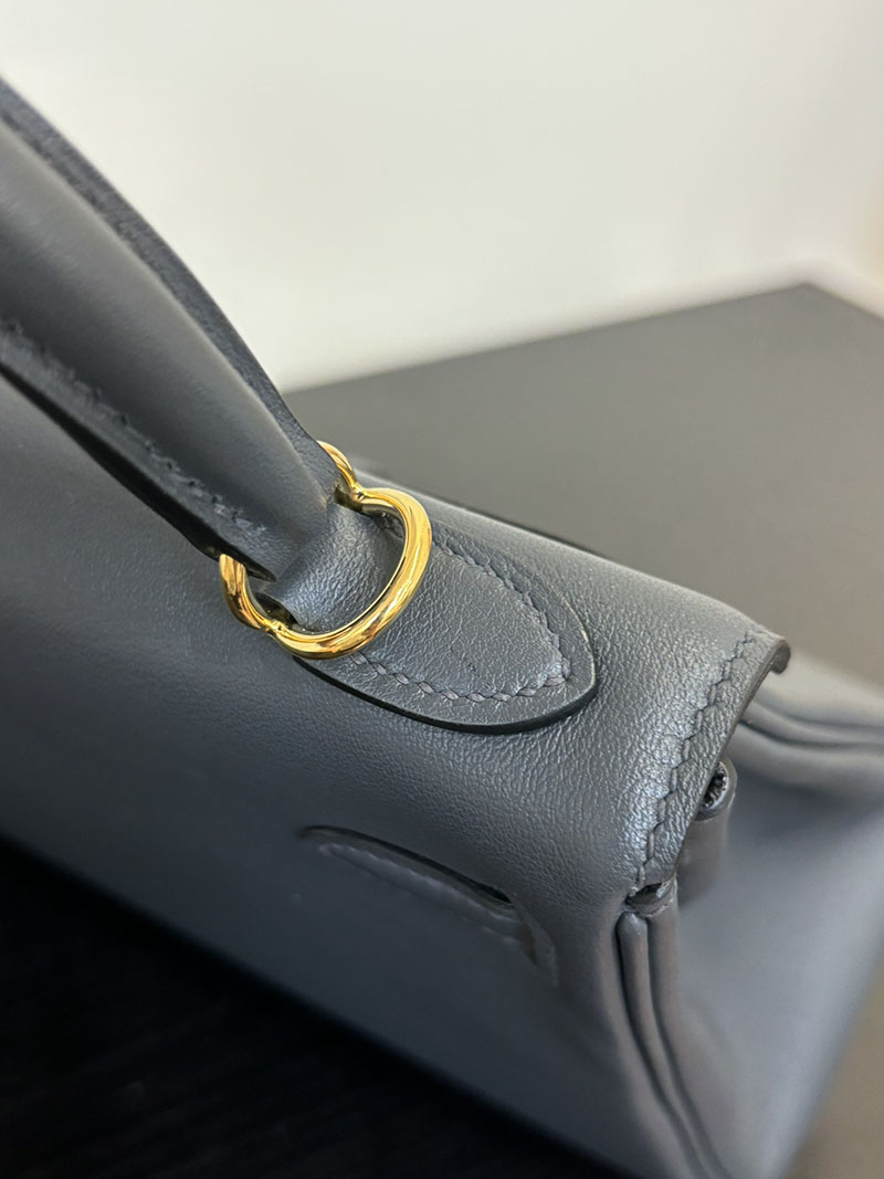 エルメス ケリー カラーマティック 定価 HERMES ケリー25 カラーマティック 内縫い ブルーオラージュ ヴォー・スイフト ゴールド金具 2524467 - 画像 (3)