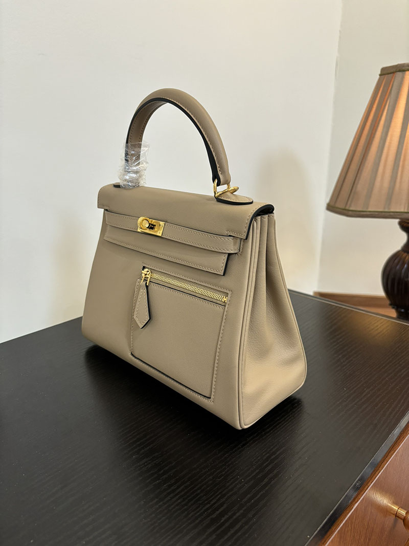 エルメス ケリー カラーマティック 定価 HERMES ケリー25 カラーマティック 内縫い トレンチ ヴォー・スイフト ゴールド金具 2524468 - 画像 (9)