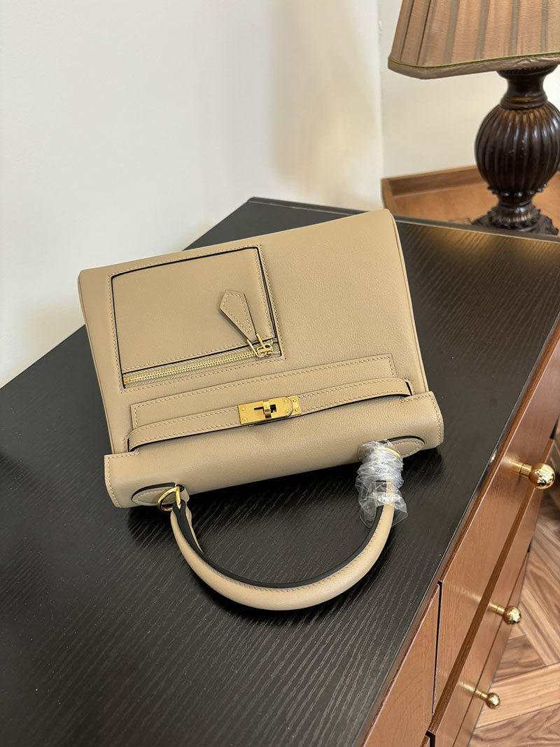 エルメス ケリー カラーマティック 定価 HERMES ケリー25 カラーマティック 内縫い トレンチ ヴォー・スイフト ゴールド金具 2524468 - 画像 (7)