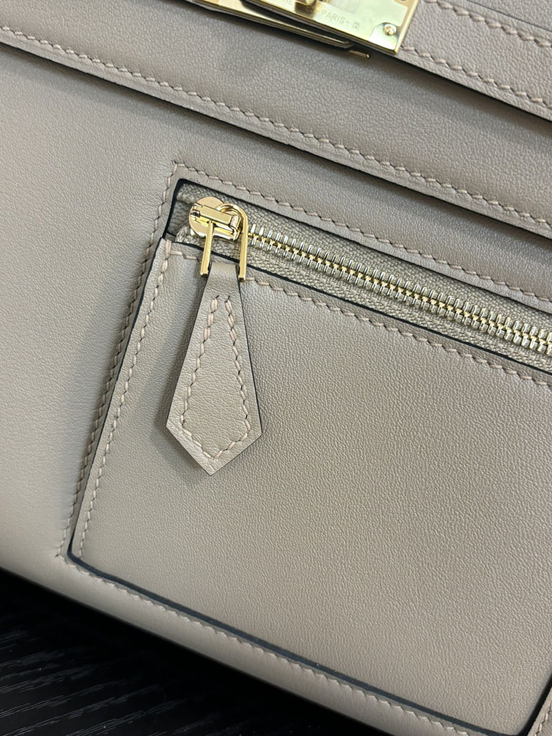 エルメス ケリー カラーマティック 定価 HERMES ケリー25 カラーマティック 内縫い トレンチ ヴォー・スイフト ゴールド金具 2524468 - 画像 (4)