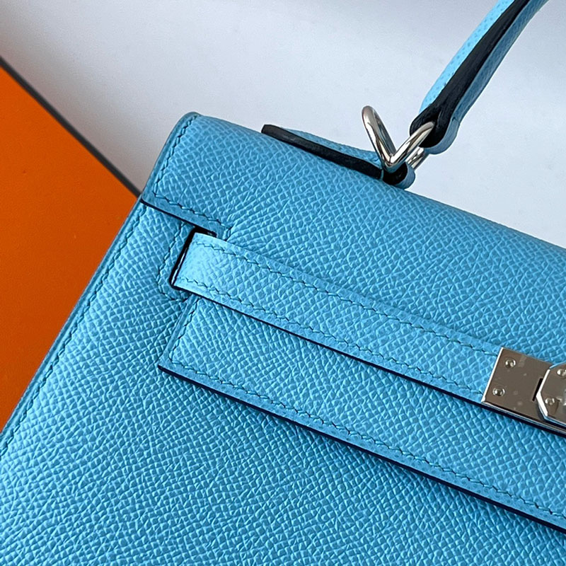 エルメスケリーバッグ定価 HERMES ケリー25 外縫い セレステ ヴォーエプソン シルバー金具 2524504 - 画像 (2)