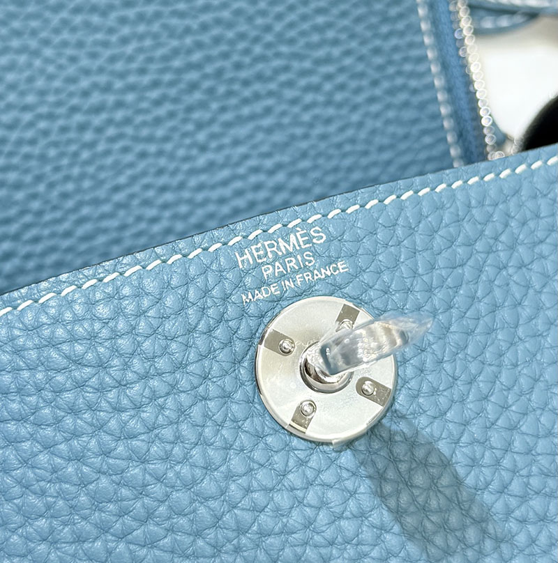 エルメス バッグ ショルダー リンディミニ 定価 HERMES ミニリンディ ニューブルージーン トリヨンクレマンス シルバー金具 2524525 - 画像 (3)
