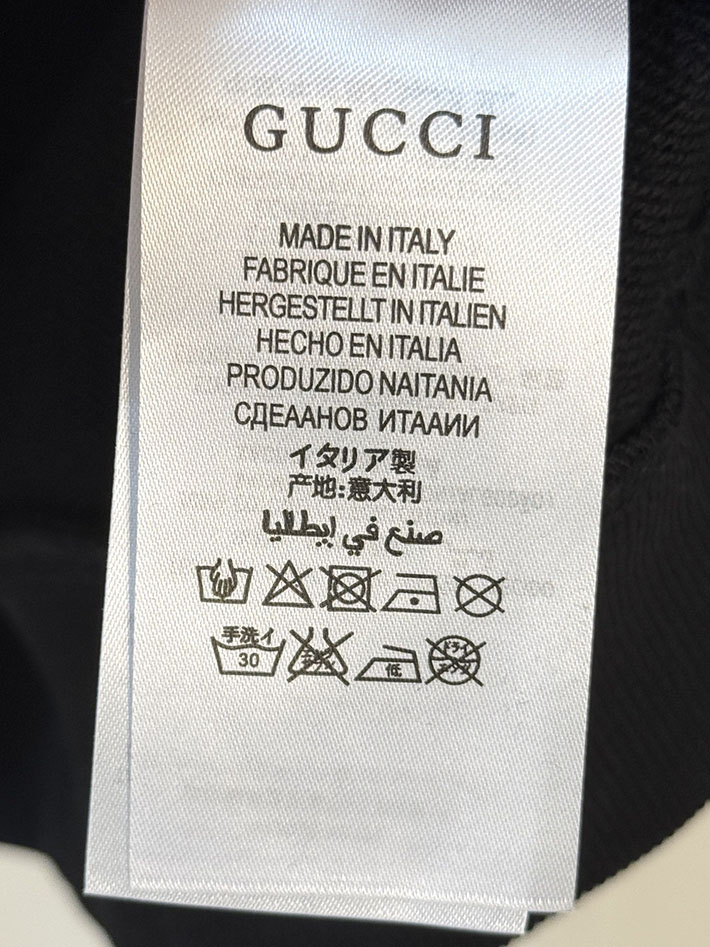 GUCCI グッチ コットンジャージー プリント フーデッド スウェットシャツ ブラック 2524553 グッチ パーカー アウトレット - 画像 (3)