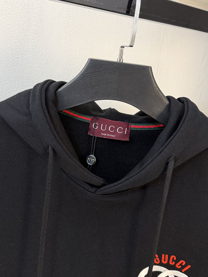 GUCCI グッチ コットンジャージー プリント フーデッド スウェットシャツ ブラック 2524553 グッチ パーカー アウトレット - 画像 (10)