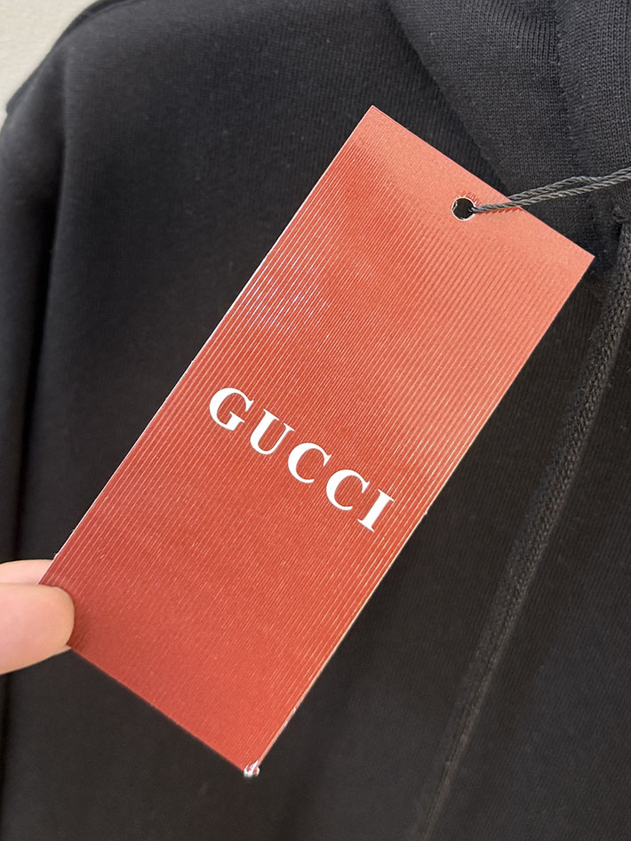 GUCCI グッチ コットンジャージー プリント フーデッド スウェットシャツ ブラック 2524553 グッチ パーカー アウトレット - 画像 (9)
