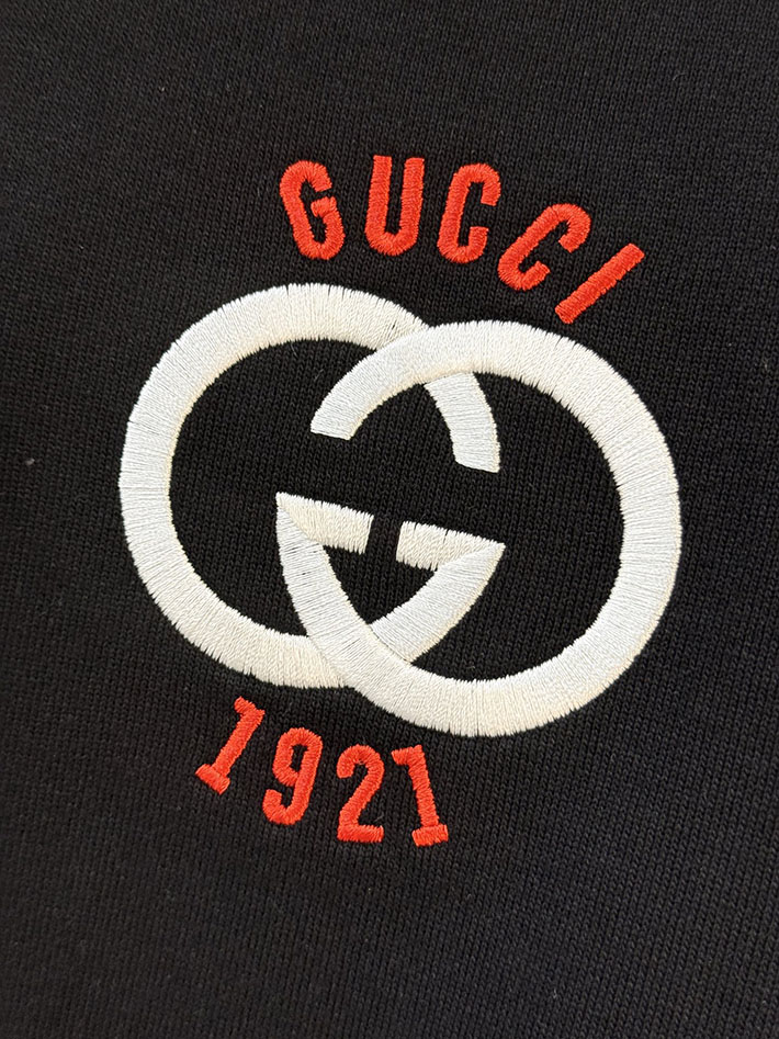 GUCCI グッチ コットンジャージー プリント フーデッド スウェットシャツ ブラック 2524553 グッチ パーカー アウトレット - 画像 (7)