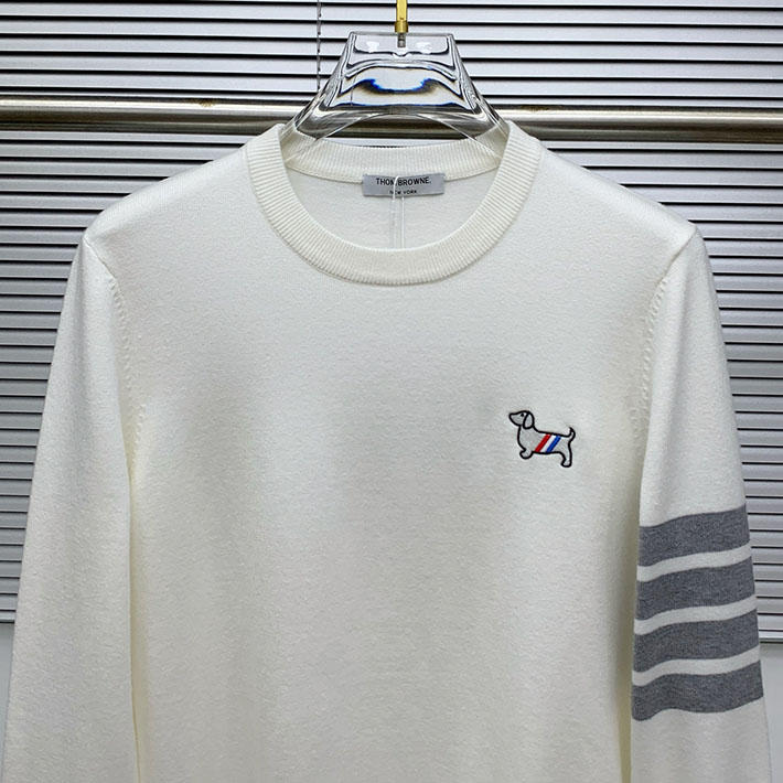 最高級トムブラウンスーパーコピー Thom Browne ウール セーター インターシャニット ホワイト 2524710 トムブラウン ニット - 画像 (9)