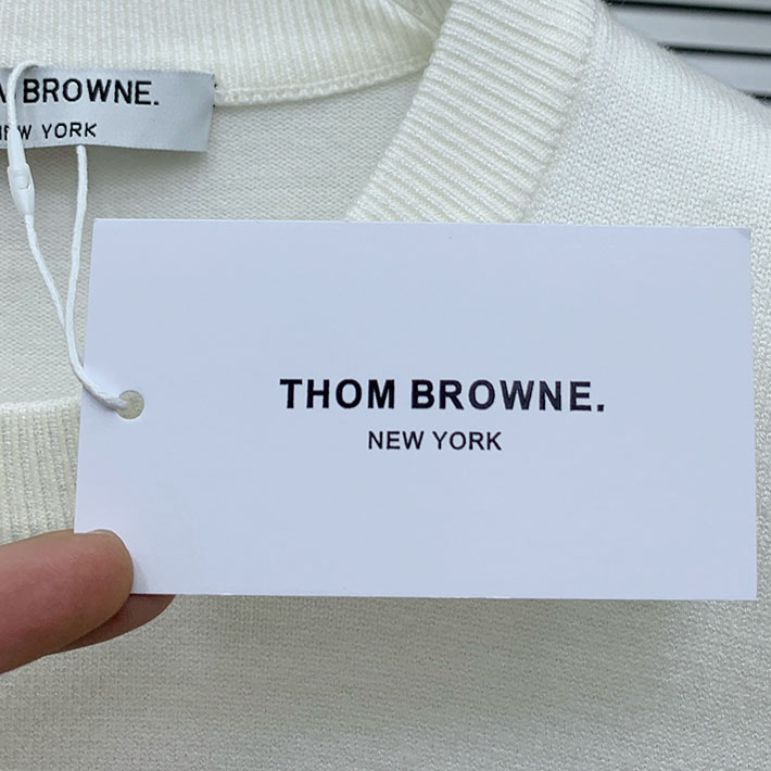最高級トムブラウンスーパーコピー Thom Browne ウール セーター インターシャニット ホワイト 2524710 トムブラウン ニット - 画像 (8)