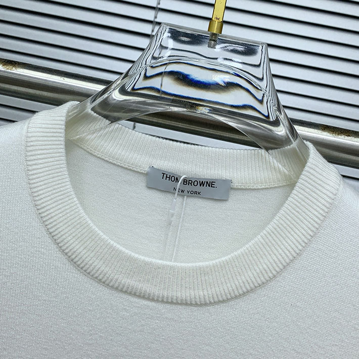 最高級トムブラウンスーパーコピー Thom Browne ウール セーター インターシャニット ホワイト 2524710 トムブラウン ニット - 画像 (7)
