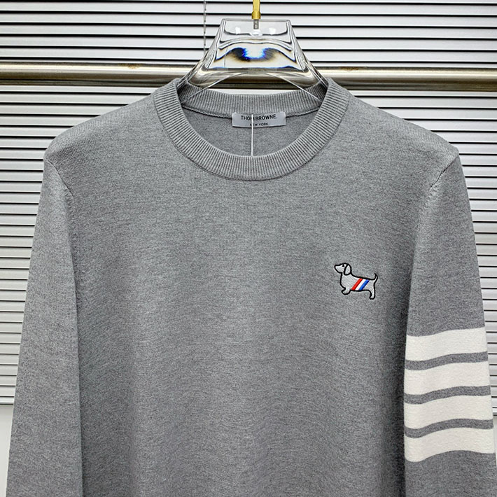 最高級トムブラウンスーパーコピー Thom Browne ウール セーター インターシャニット グレー 2524711 トムブラウン ニット - 画像 (9)