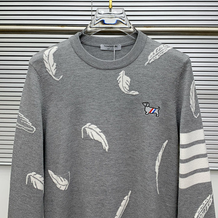 トム・ブラウン フェザー インターシャ リラックスフィット クルーネック プルオーバー グレー 2524714 トムブラウン ニット - 画像 (9)