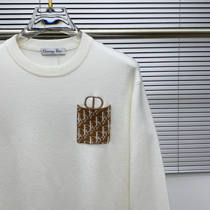 最高級ディオールスーパーコピー Dior セーター オブリーク ニット ウール メンズ ホワイト 2524730 ビジネス ニット おしゃれ - 画像 (2)
