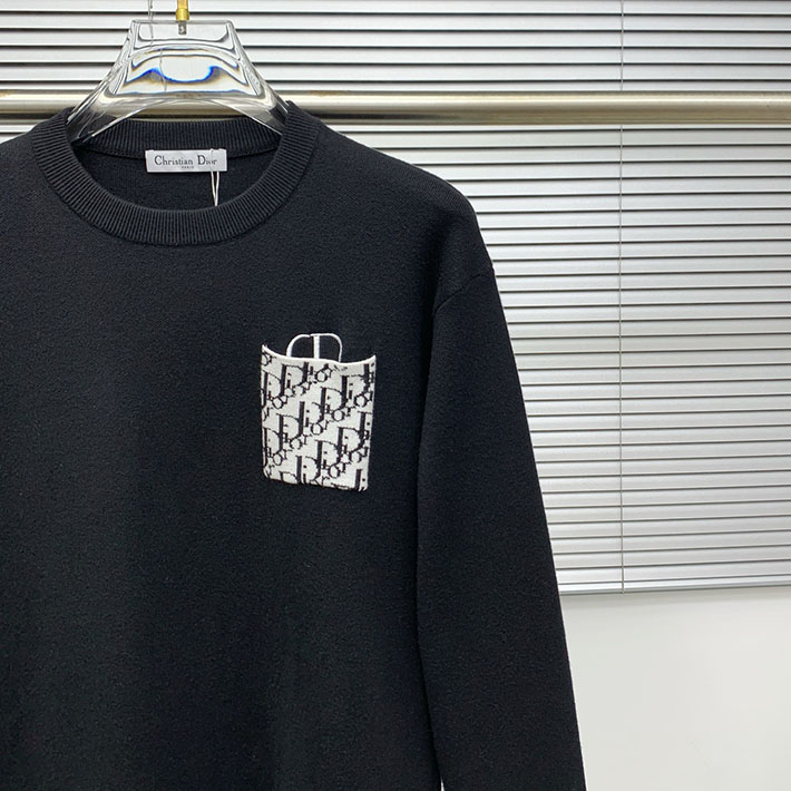 最高級ディオールスーパーコピー Dior セーター オブリーク ニット ウール メンズ ブラック 2524731 ビジネス ニット おしゃれ - 画像 (7)