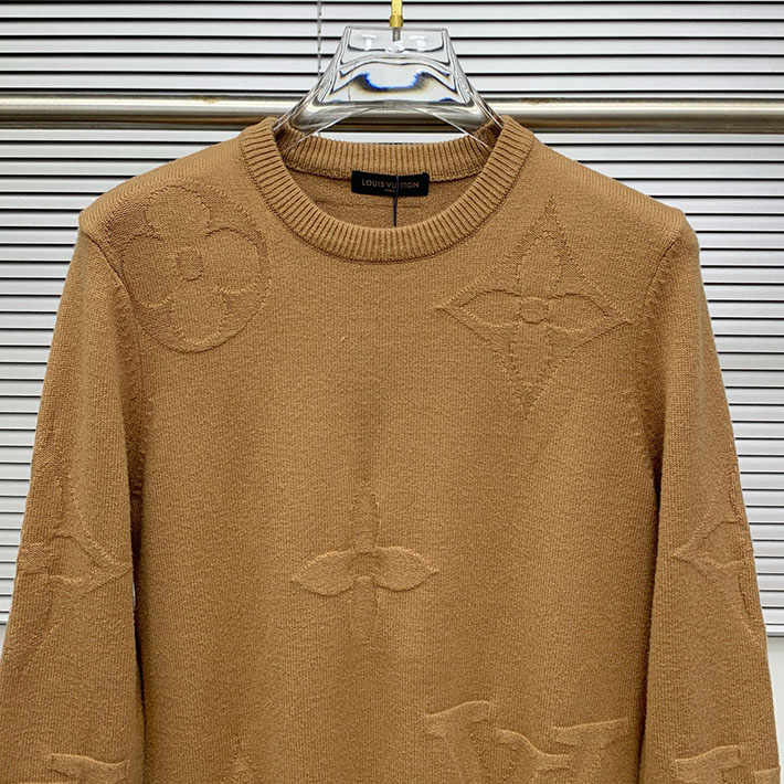 最高級ルイヴィトンスーパーコピー モノグラムロングスリーブコットンクルーネック ブラウン 2524732 ルイ ヴィトン ニット 新作 - 画像 (9)