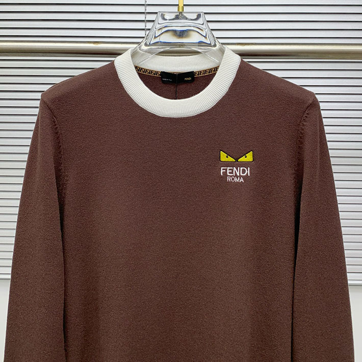 最高級フェンディスーパーコピー FENDI セーター ブランドロゴ ニット クルーネック ブラウン 2524738 フェンディ セーター メンズ - 画像 (10)
