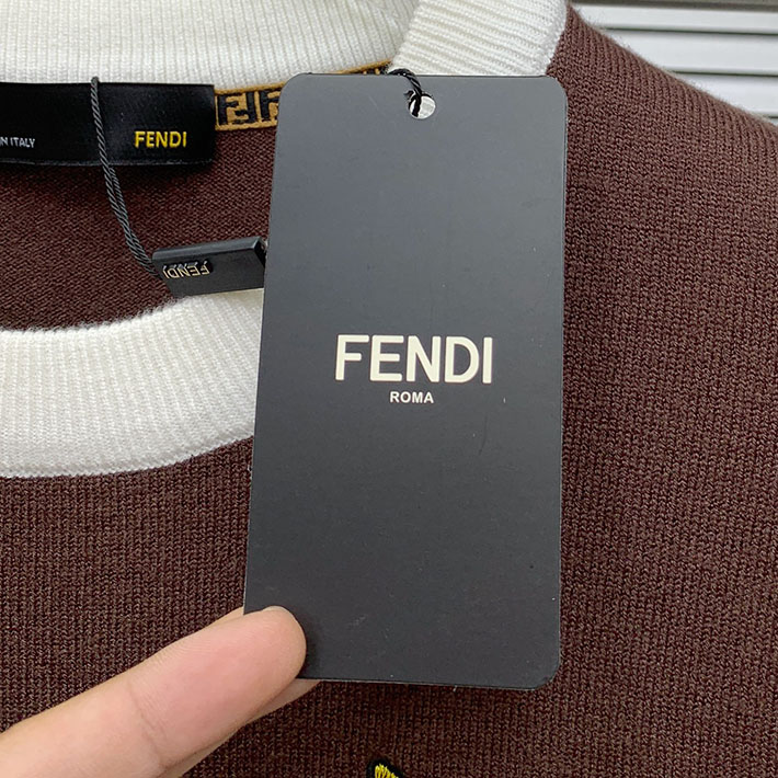 最高級フェンディスーパーコピー FENDI セーター ブランドロゴ ニット クルーネック ブラウン 2524738 フェンディ セーター メンズ - 画像 (9)