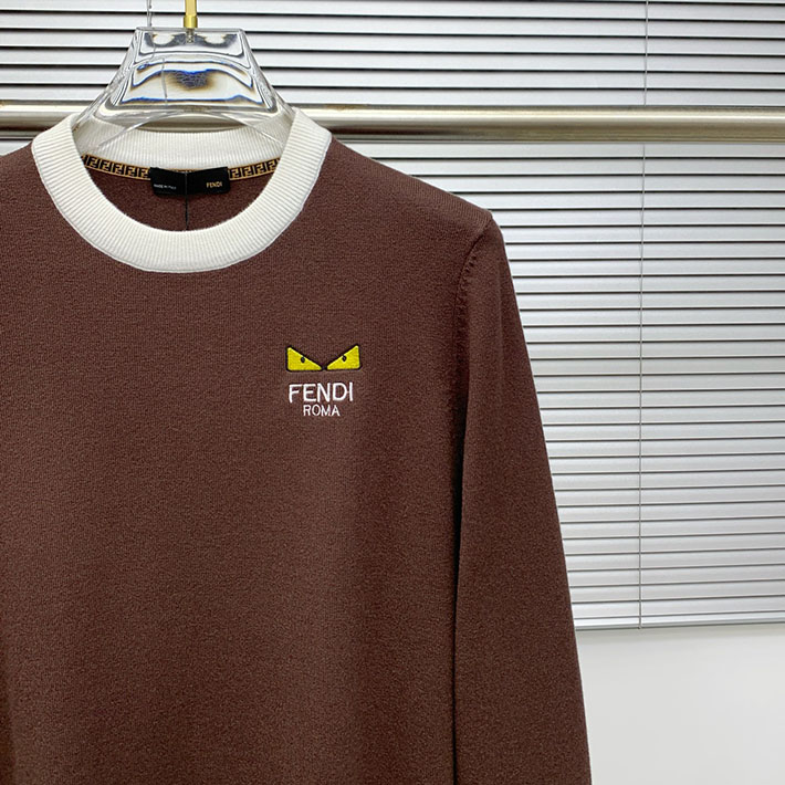 最高級フェンディスーパーコピー FENDI セーター ブランドロゴ ニット クルーネック ブラウン 2524738 フェンディ セーター メンズ - 画像 (8)