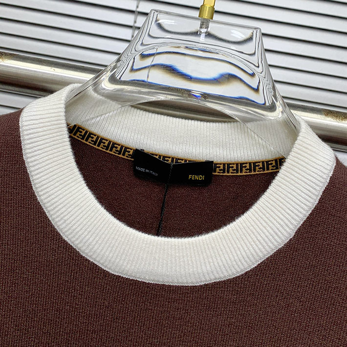 最高級フェンディスーパーコピー FENDI セーター ブランドロゴ ニット クルーネック ブラウン 2524738 フェンディ セーター メンズ - 画像 (7)