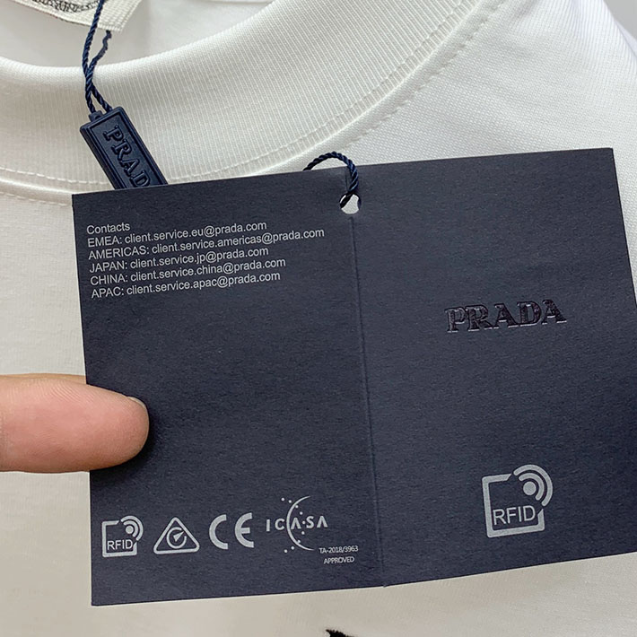 最高級プラダスーパーコピー PRADA トライアングルロゴ 長袖シャツ トップス ロンシャン ホワイト 2524744 プラダ Tシャツ アウトレット - 画像 (8)