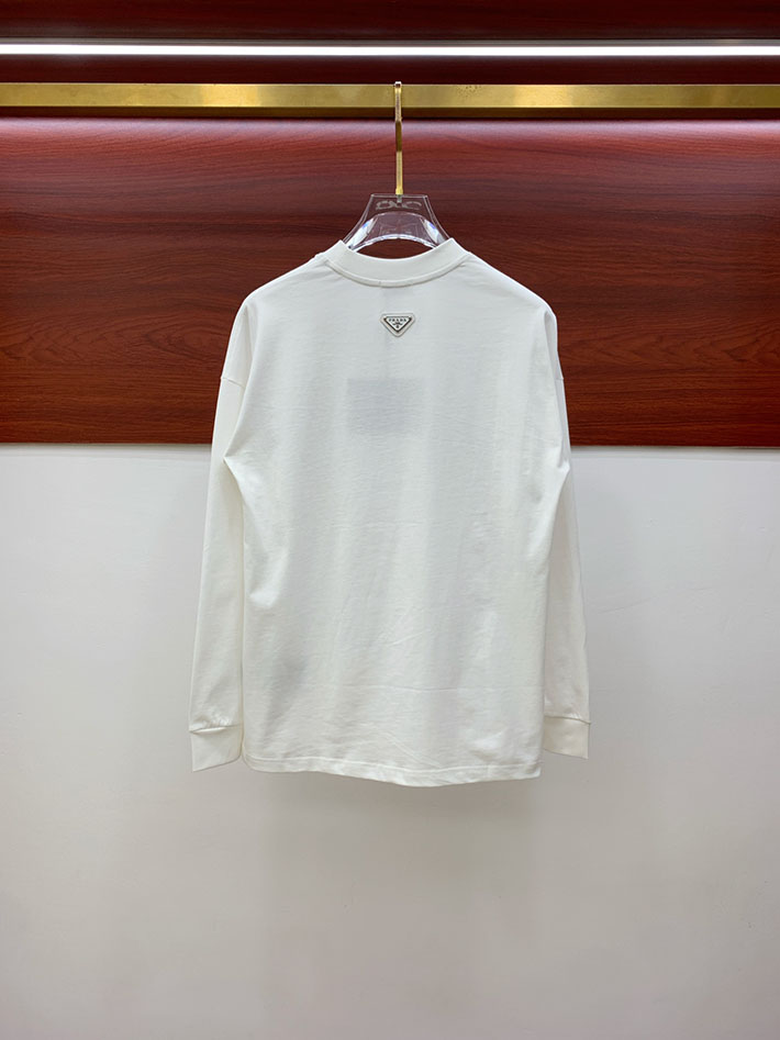 最高級プラダスーパーコピー PRADA トライアングルロゴ 長袖シャツ トップス ロンシャン ホワイト 2524744 プラダ Tシャツ アウトレット - 画像 (4)