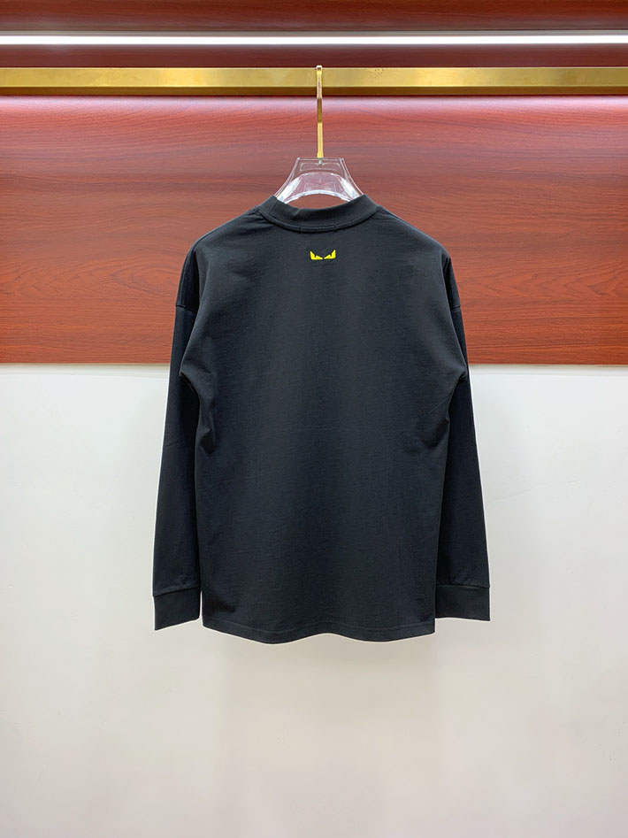 最高級フェンディスーパーコピー キッズ 子供服 ジュニア ユニセックス可 トップス ロンT 長袖Tシャツ ブラック 2524757 FENDI Tシャツ アウトレット - 画像 (3)