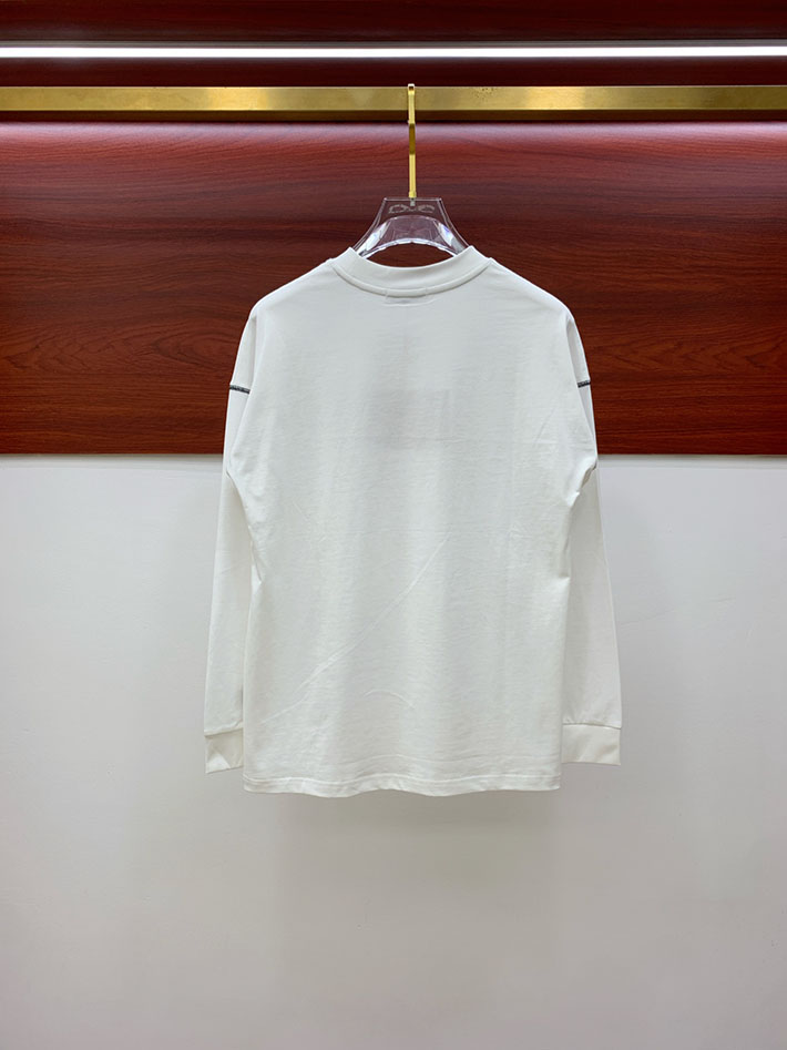 最高級MiuMiuスーパーコピー MiuMiu Tシャツ 長袖 カットソー コットン ロゴT クルーネック ホワイト 2524758 Miumiu Tシャツ アウトレット - 画像 (3)